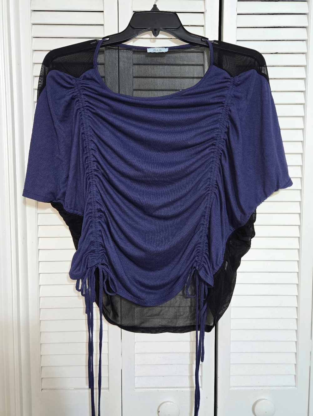 Do & Be Women's S Dolman Sleeve Top with Adjustable Cinching Ties